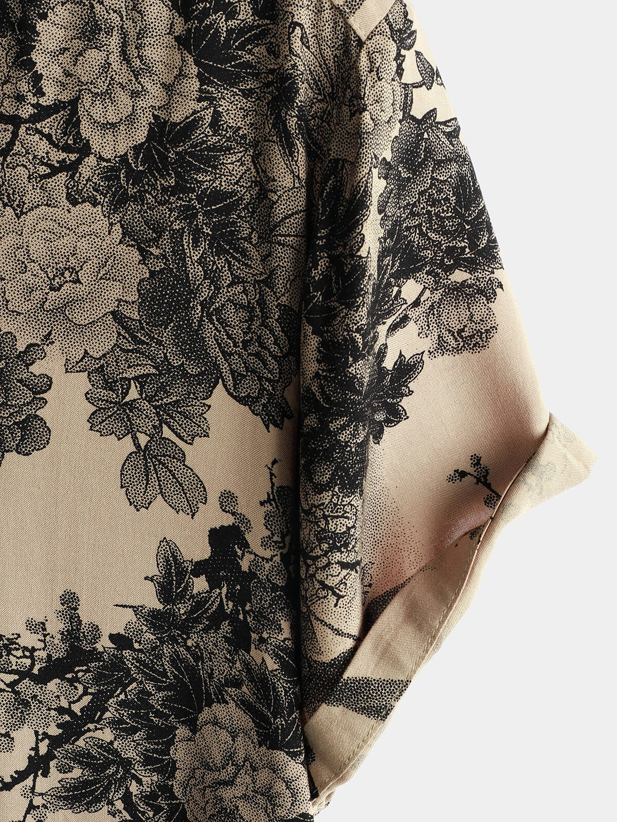 Camicia Retro a Maniche Corte da Uomo Khaki