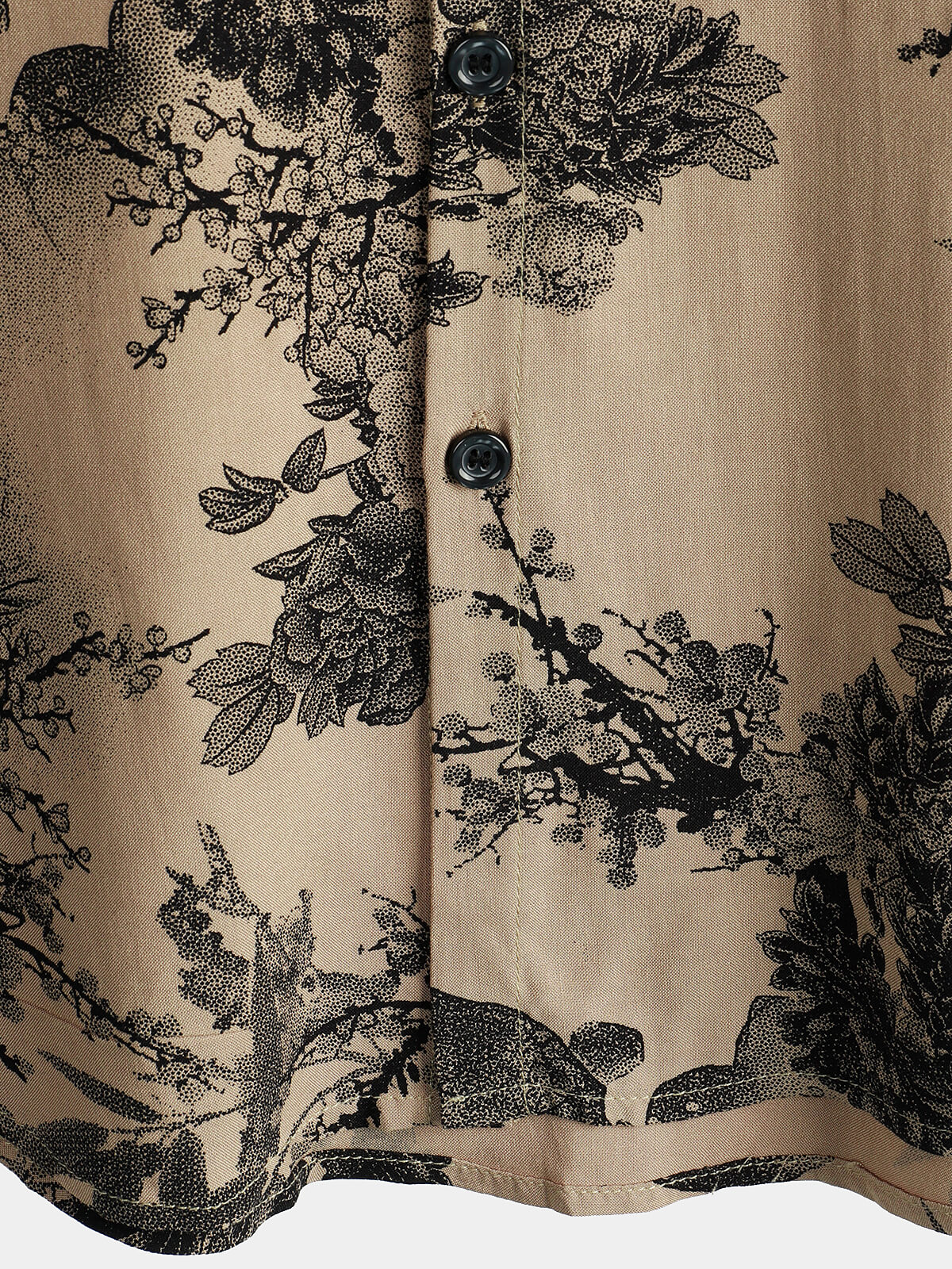 Camicia Retro a Maniche Corte da Uomo Khaki