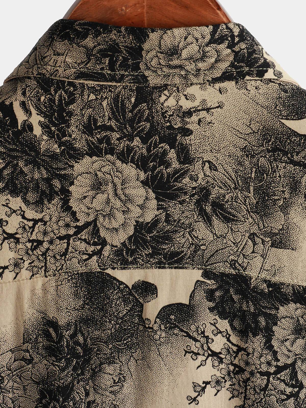 Camicia Retro a Maniche Corte da Uomo Khaki