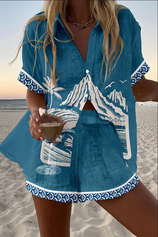 Virina™ | Completo corto in lino Monte Fuji per uno stile fresco ed elegante