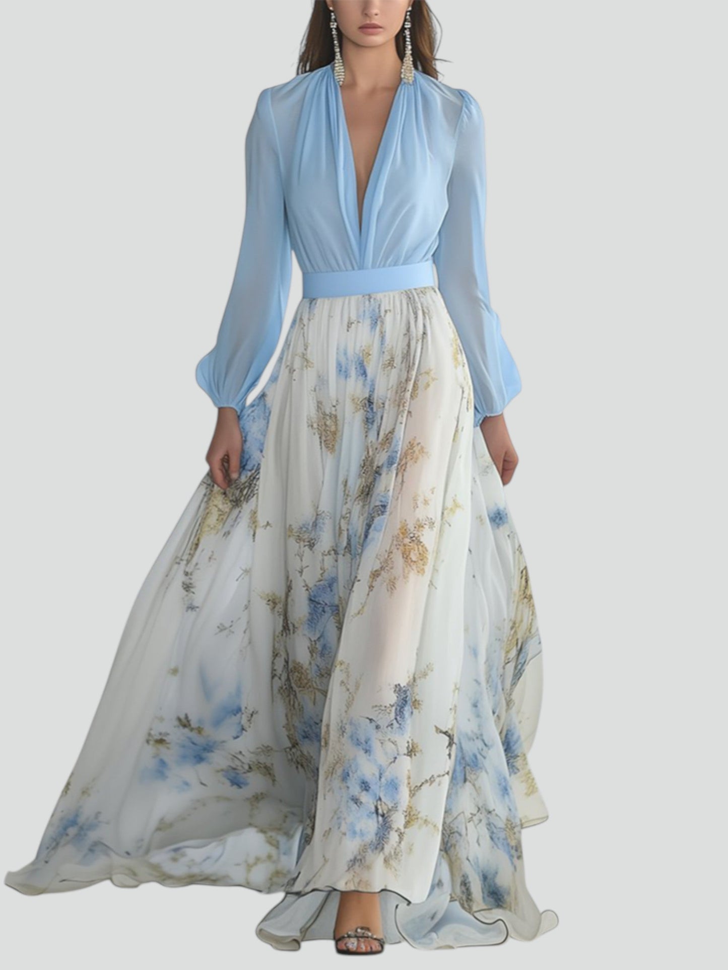 Rylia™ | Abito Maxi con Stampa Floreale Splendida